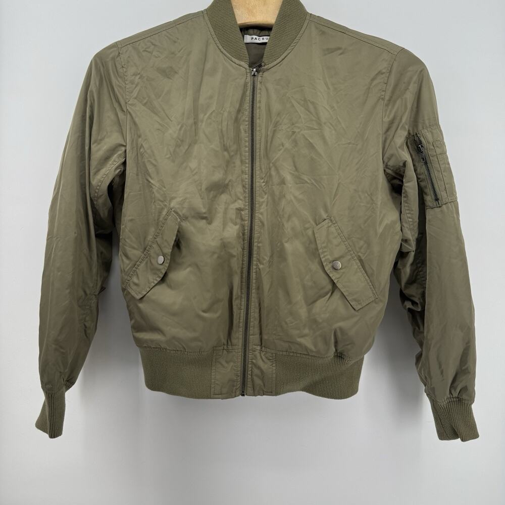 PacSun Pacific Sun Olive‎ Bomber Jacket Size Large Waist Length